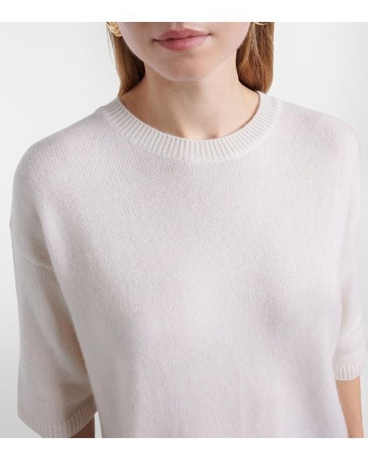 Lisa Yang White Camille Cashmere Top