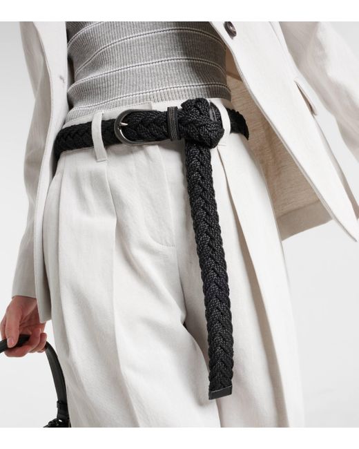 Brunello Cucinelli Black Braided Belt