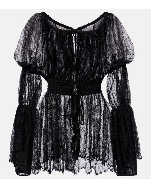 Blumarine Black Top Aus Spitze