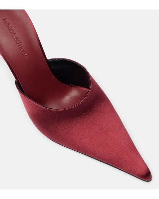 Magda Butrym Red Verzierte Mules Aus Satin