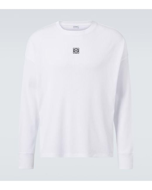 Loewe White Anagram Cotton Jersey T-Shirt for men