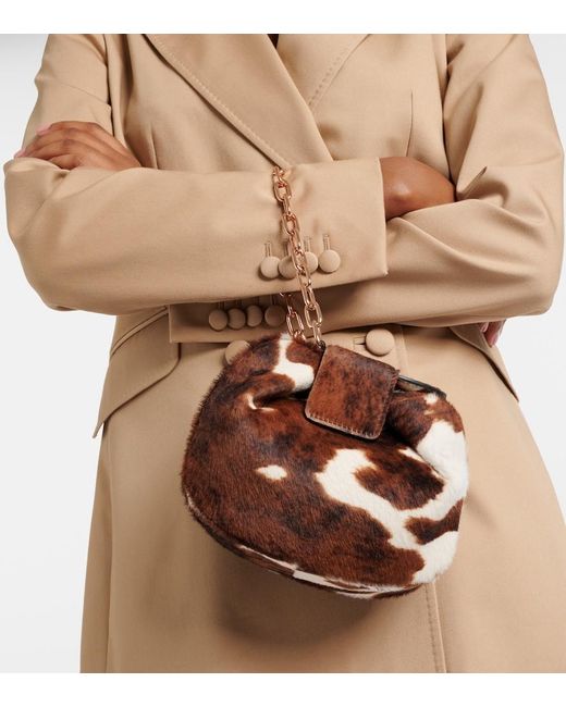 Gabriela Hearst Brown Demi Small Calf Hair Clutch