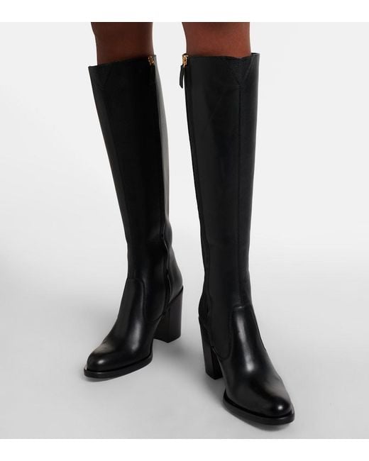 Chloé Black Phoenix 90 Leather Knee-High Boots