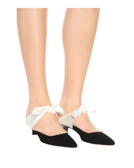 the row coco suede and satin mules