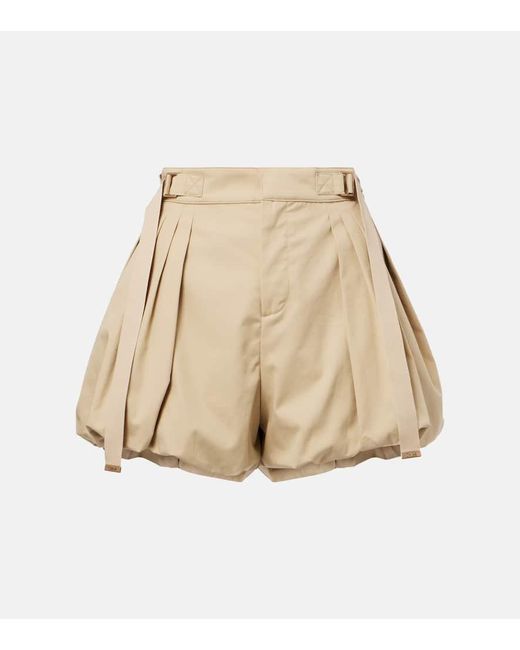 Chloé Natural Cotton Gabardine Shorts