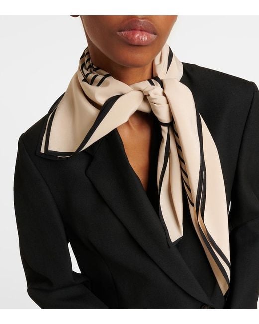 Totême Metallic Monogram Silk Scarf