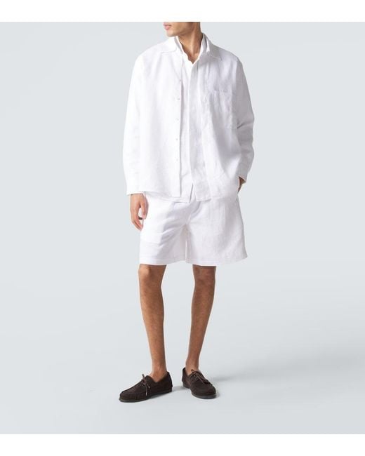 Saman Amel Hemdjacke Aus Leinen in White für Herren