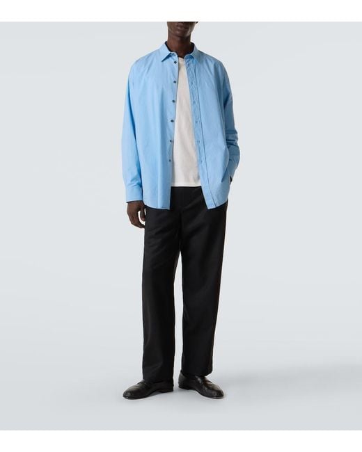 The Row Black Ottis Virgin Wool Straight Pants for men