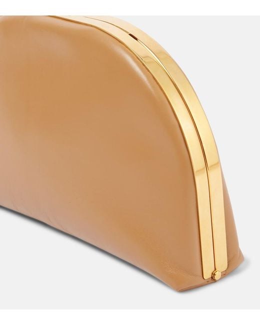 The Row Brown Sylvia Leather Clutch