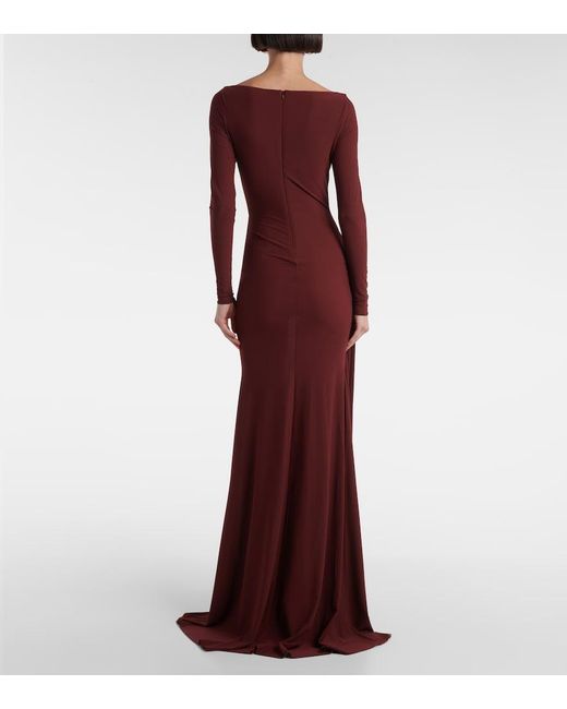 Alex Perry Purple Draped Crepe Jersey Gown