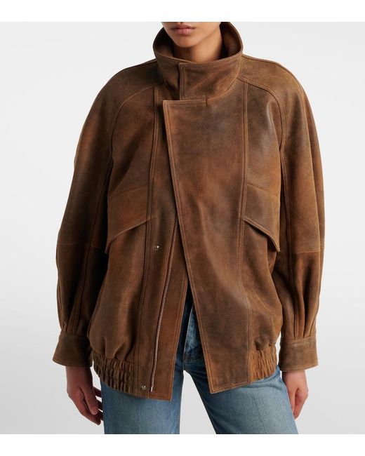 Nour Hammour Brown Ariste Leather Jacket
