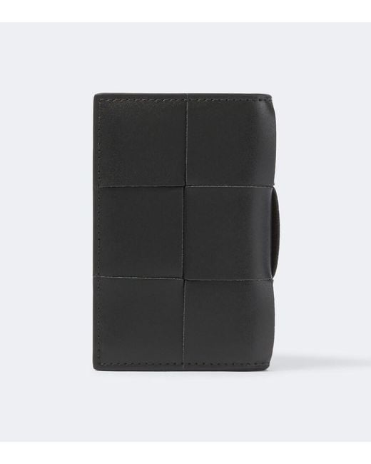 Bottega Veneta Black Intreccio Leather Card Holder for men