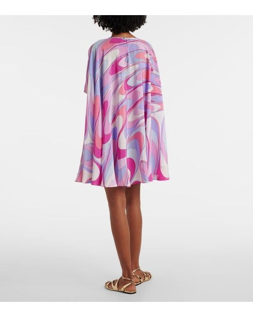 Emilio Pucci Pink Printed Silk Crepe De Chine Kaftan