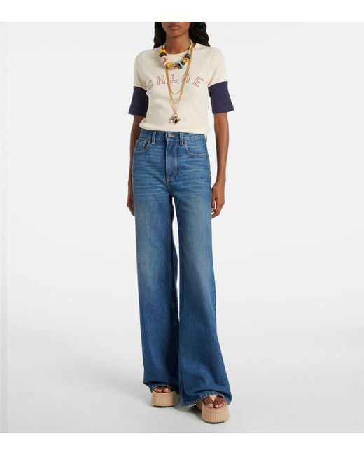 Chloé Brown Nama 80 Leather Platform Thong Sandals