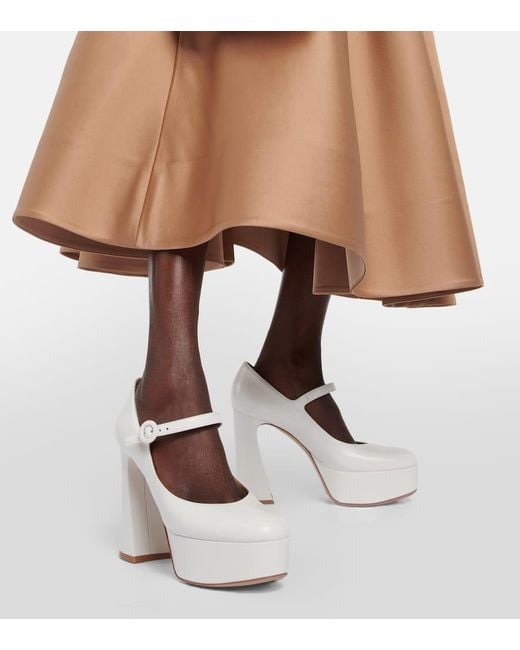 Gianvito Rossi White Mary Jane Leather Pumps