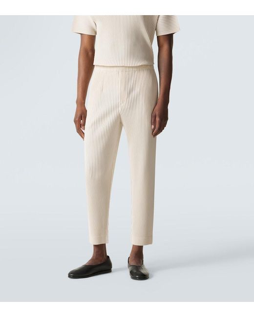 Homme Plissé Issey Miyake Natural Tuxedo Pleats Straight Pants for men