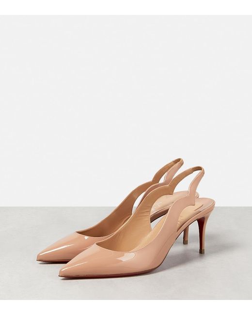 Christian Louboutin Natural Patent Leather Slingback Pumps