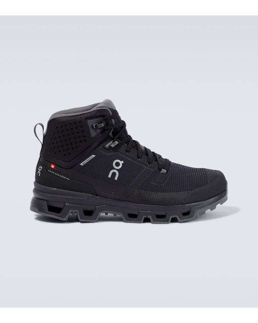On Shoes Black Cloudrock 2 Waterproof Hiking Boots for men