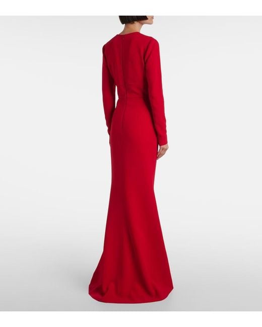 Elie Saab Red Bow-Detail Cady Gown