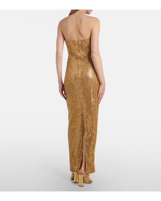 Rachel Gilbert Natural Rosalie Embellished Bustier Gown