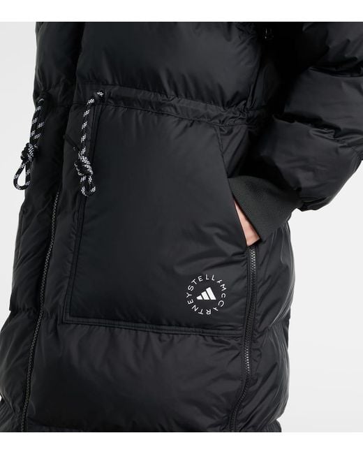 Adidas By Stella McCartney Black Wattierter Mantel