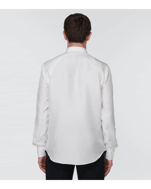 Camisa de seda oversized Alexander McQueen de hombre de color White