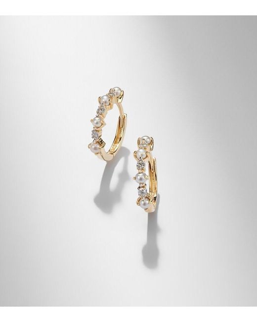 Mateo White 14Kt Earrings With Diamonds And Pearls
