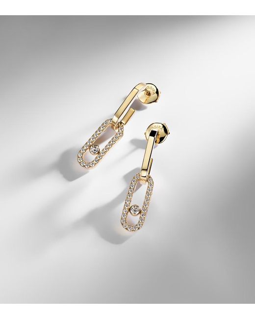 Messika White Move Link 18Kt Earrings With Diamonds