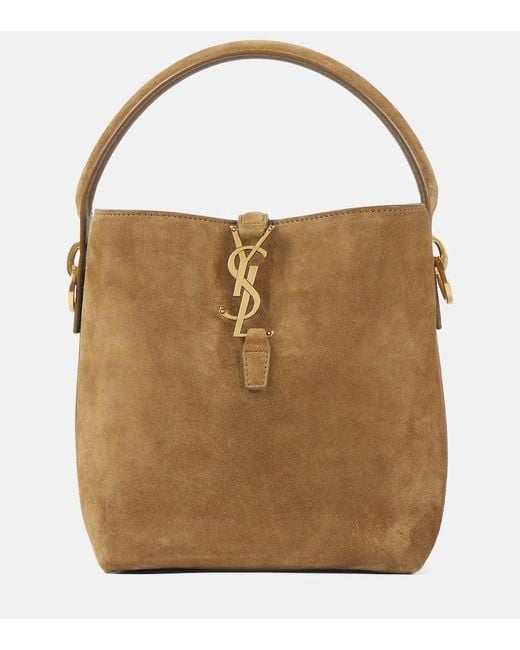 Saint Laurent Natural Bucket Bag Le 37 Small Aus Veloursleder