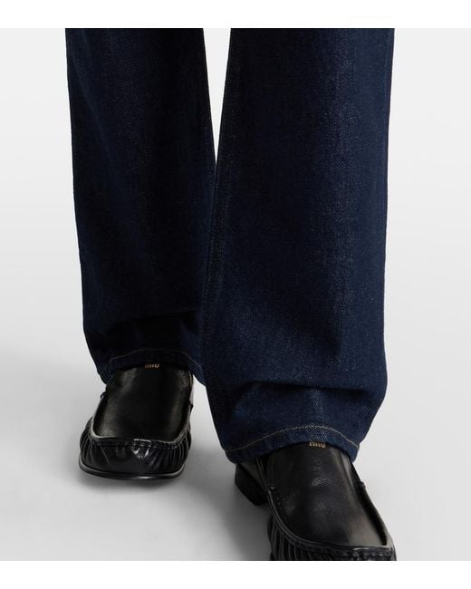 Agolde Blue 90's Pinch Waist High-Rise Straight Jeans