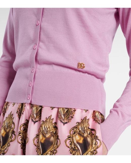 Dolce & Gabbana Pink Cashmere And Silk Cardigan