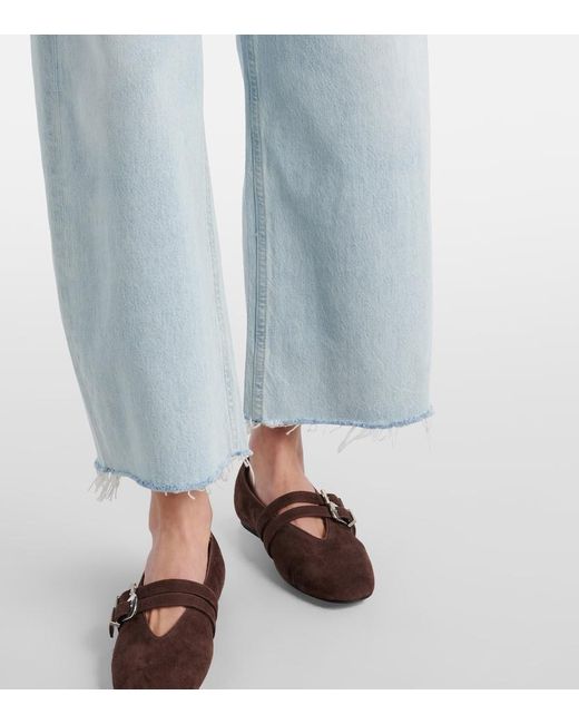 Citizens of Humanity Blue High-Rise Wide-Leg Jeans Annina