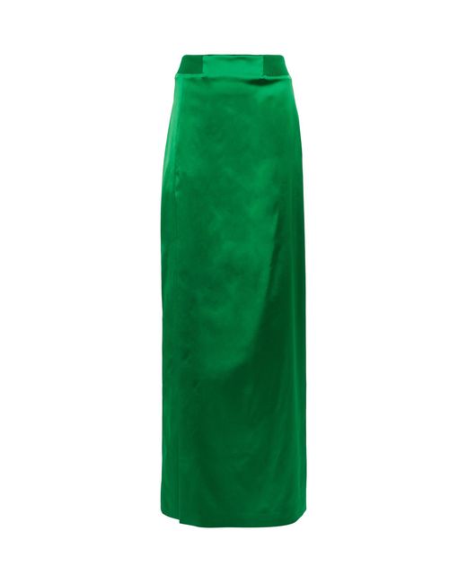 Tom Ford Satin Maxi Skirt in Emerald Green (Green) | Lyst