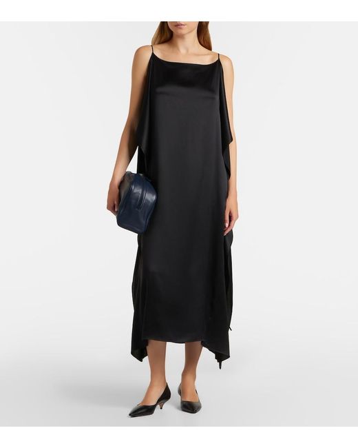 The Row Blue Leila Small Leather Clutch