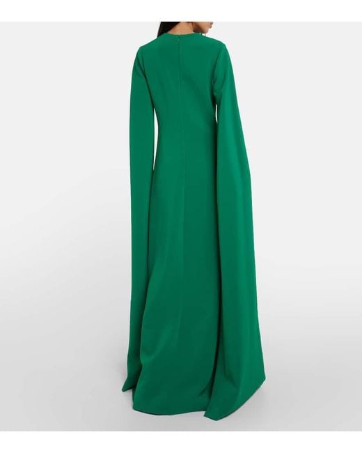 Vestido de fiesta de cady adornado Elie Saab de color Green