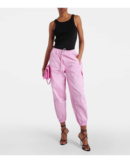 AG Jeans Pink High-Rise-Cargohose aus Baumwolle