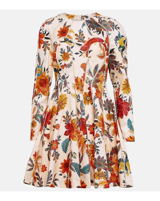 Zimmermann Multicolor Ginger Floral Linen Minidress