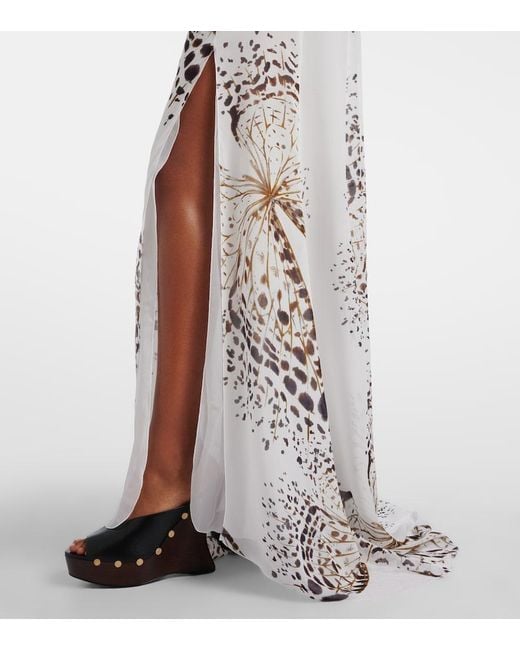 Blumarine White Floral Maxi Dress
