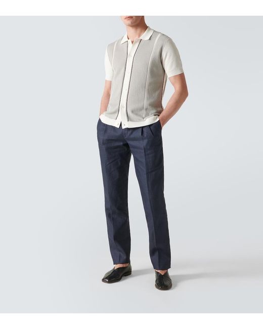 Orlebar Brown White Tiernan Ripley Knitted Cotton Shirt for men