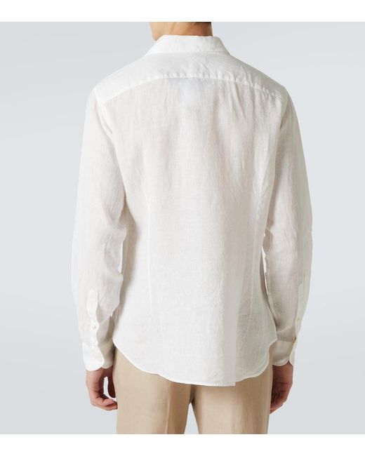 Thom Sweeney White Linen Shirt for men