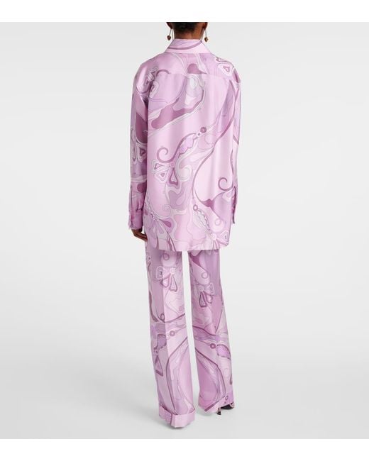 Camisa Orchidee De Sarga De Seda Emilio Pucci de color Pink