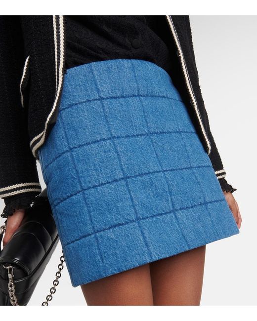 Minifalda de denim acolchada Gucci de color Blue