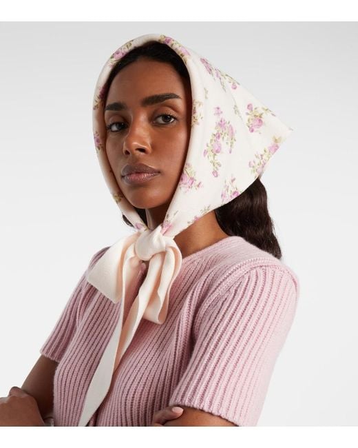 Magda Butrym Natural Floral Cotton Scarf