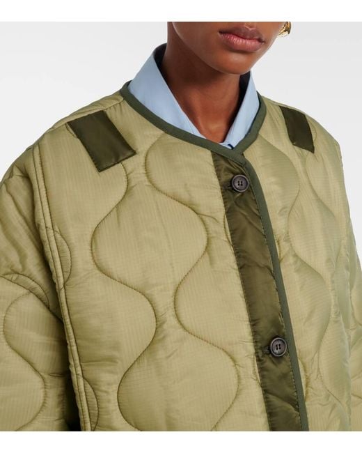 Frankie Shop Green Teddy Oversized Quilted Jacket