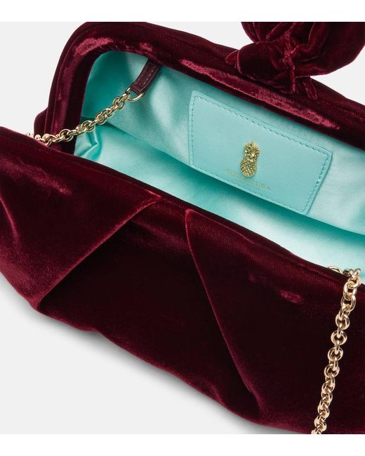 Aquazzura Red Clutch Bow Tie Small Aus Samt
