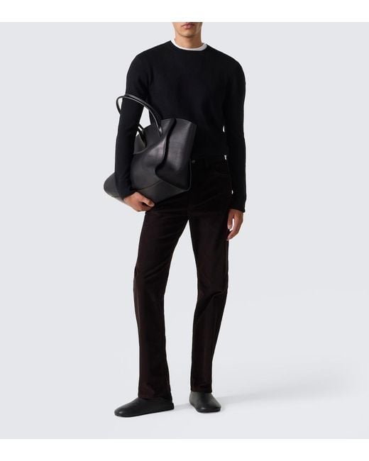 The Row Black Hudson Leather Mules for men