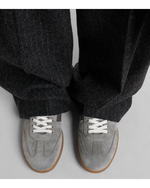 Tod's Gray Tabs Suede Sneakers