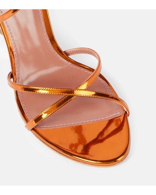 Paris Texas Orange Nina 105 Mirrored Leather Wedge Sandals