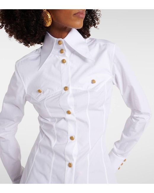 Camicia in cotone di Balmain in White