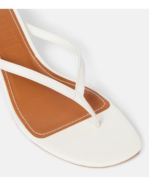 Staud Pink Freja Leather Thong Sandals